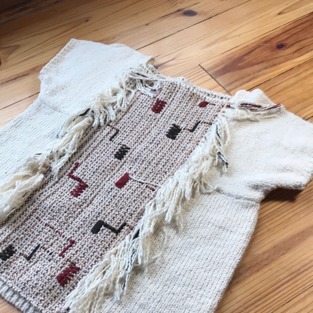 Ulla Johnson Pippa Fringed handloom Sweater sz L